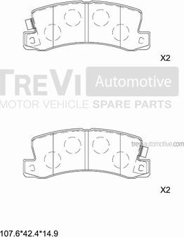 Trevi Automotive PF1524 - Set placute frana,frana disc aaoparts.ro