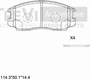 Trevi Automotive PF1574 - Set placute frana,frana disc aaoparts.ro