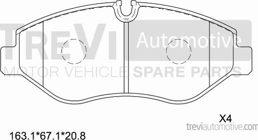Trevi Automotive PF1644 - Set placute frana,frana disc aaoparts.ro