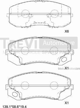 Trevi Automotive PF1665 - Set placute frana,frana disc aaoparts.ro