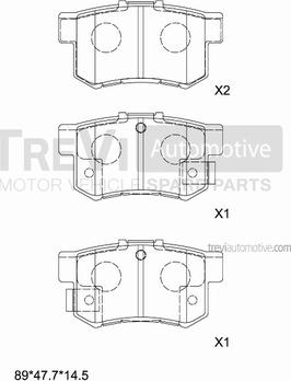 Trevi Automotive PF1610 - Set placute frana,frana disc aaoparts.ro