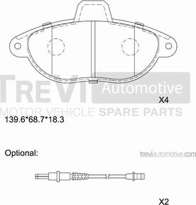 Trevi Automotive PF1617 - Set placute frana,frana disc aaoparts.ro