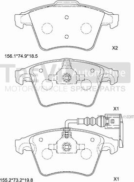 Trevi Automotive PF1638 - Set placute frana,frana disc aaoparts.ro