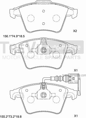 Trevi Automotive PF1637 - Set placute frana,frana disc aaoparts.ro