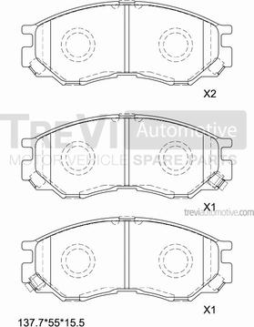 Trevi Automotive PF1098 - Set placute frana,frana disc aaoparts.ro