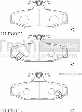 Trevi Automotive PF1041 - Set placute frana,frana disc aaoparts.ro