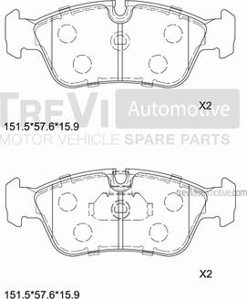 Trevi Automotive PF1055 - Set placute frana,frana disc aaoparts.ro