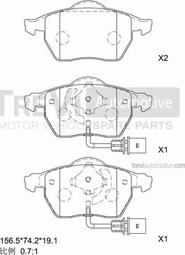 Trevi Automotive PF1065 - Set placute frana,frana disc aaoparts.ro