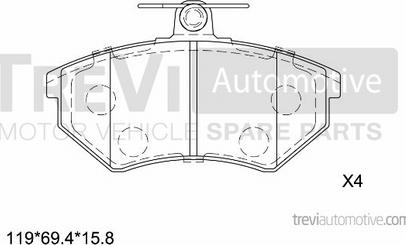 Trevi Automotive PF1060 - Set placute frana,frana disc aaoparts.ro