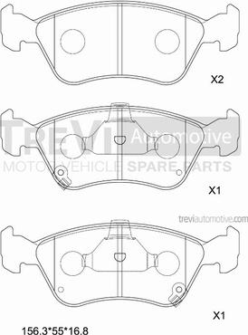 Trevi Automotive PF1063 - Set placute frana,frana disc aaoparts.ro