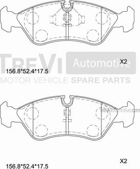 Trevi Automotive PF1016 - Set placute frana,frana disc aaoparts.ro