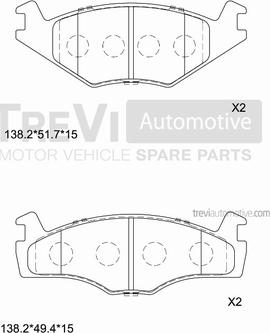 Trevi Automotive PF1018 - Set placute frana,frana disc aaoparts.ro