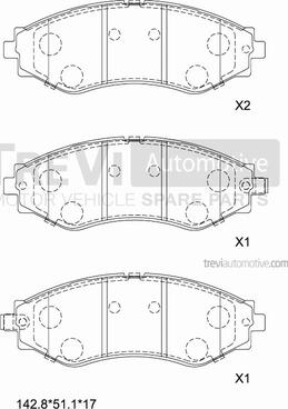 Trevi Automotive PF1035 - Set placute frana,frana disc aaoparts.ro