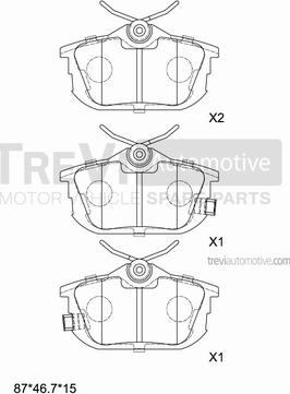 Trevi Automotive PF1027 - Set placute frana,frana disc aaoparts.ro