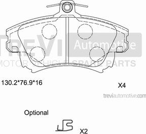 Trevi Automotive PF1079 - Set placute frana,frana disc aaoparts.ro