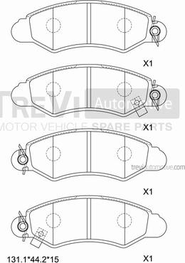 Trevi Automotive PF1113 - Set placute frana,frana disc aaoparts.ro
