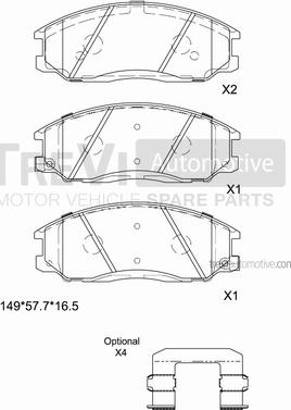 Trevi Automotive PF1188 - Set placute frana,frana disc aaoparts.ro