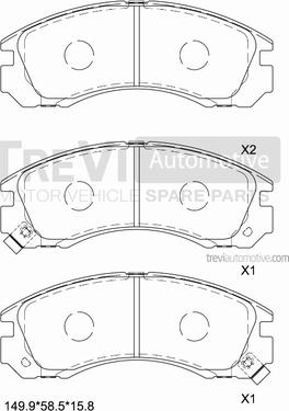 Trevi Automotive PF1341 - Set placute frana,frana disc aaoparts.ro