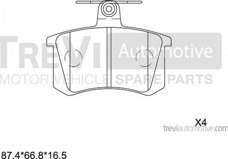 Trevi Automotive PF1347 - Set placute frana,frana disc aaoparts.ro