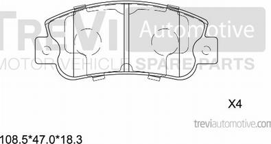 Trevi Automotive PF1353 - Set placute frana,frana disc aaoparts.ro