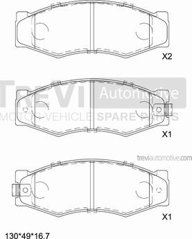 Trevi Automotive PF1352 - Set placute frana,frana disc aaoparts.ro