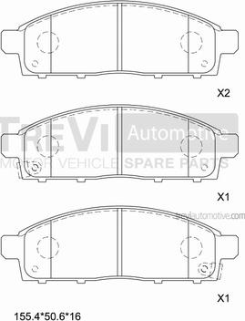 Trevi Automotive PF1361 - Set placute frana,frana disc aaoparts.ro