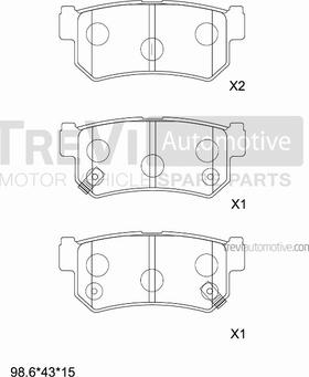Trevi Automotive PF1318 - Set placute frana,frana disc aaoparts.ro