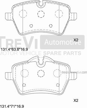 Trevi Automotive PF1389 - Set placute frana,frana disc aaoparts.ro