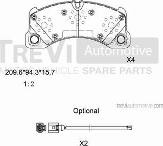 Trevi Automotive PF1380 - Set placute frana,frana disc aaoparts.ro