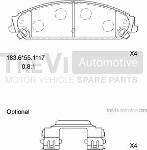 Trevi Automotive PF1387 - Set placute frana,frana disc aaoparts.ro