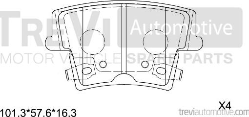 Trevi Automotive PF1326 - Set placute frana,frana disc aaoparts.ro