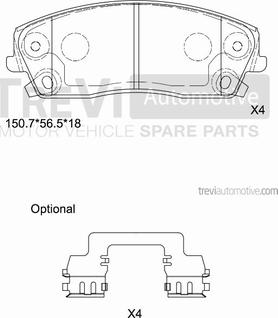 Trevi Automotive PF1327 - Set placute frana,frana disc aaoparts.ro