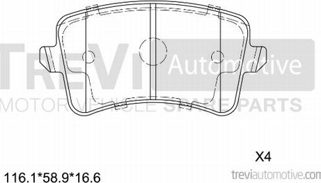 Trevi Automotive PF1371 - Set placute frana,frana disc aaoparts.ro