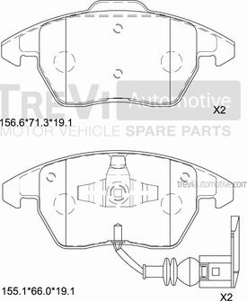 Trevi Automotive PF1242 - Set placute frana,frana disc aaoparts.ro