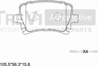 Trevi Automotive PF1203 - Set placute frana,frana disc aaoparts.ro
