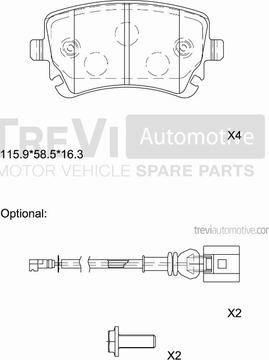 Trevi Automotive PF1213 - Set placute frana,frana disc aaoparts.ro