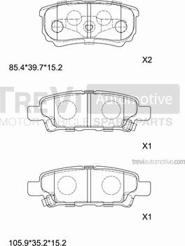 Trevi Automotive PF1280 - Set placute frana,frana disc aaoparts.ro