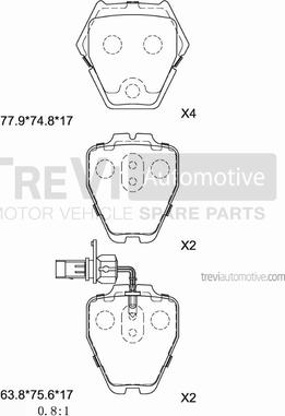 Trevi Automotive PF1234 - Set placute frana,frana disc aaoparts.ro