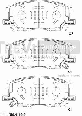 Trevi Automotive PF1236 - Set placute frana,frana disc aaoparts.ro