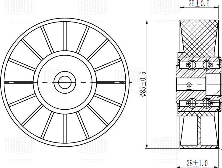 Trialli CM 5588 - Rola ghidare / conducere, curea transmisie aaoparts.ro