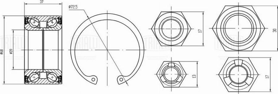 Trialli CS 2028 - Set rulment roata aaoparts.ro