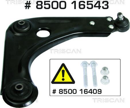 Triscan 8500 16543 - Brat, suspensie roata aaoparts.ro