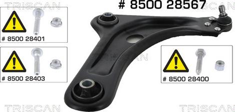Triscan 8500 28567 - Brat, suspensie roata aaoparts.ro