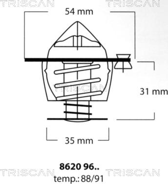Triscan 8620 9691 - Termostat,lichid racire aaoparts.ro