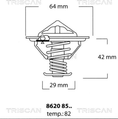 Triscan 8620 8582 - Termostat,lichid racire aaoparts.ro