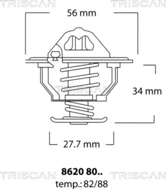 Triscan 8620 8088 - Termostat,lichid racire aaoparts.ro