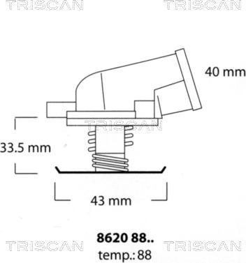 Triscan 8620 8888 - Termostat,lichid racire aaoparts.ro