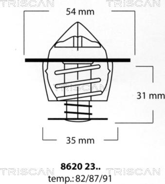 Triscan 8620 2387 - Termostat,lichid racire aaoparts.ro