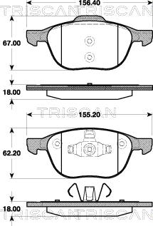 Triscan 8110 50023 - Set placute frana,frana disc aaoparts.ro