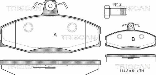 Triscan 8110 29007 - Set placute frana,frana disc aaoparts.ro